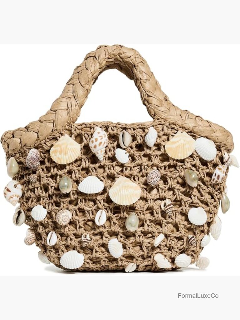 Shell Embellished Bucket Bag - Tote Handbag